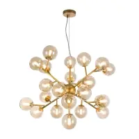 Lustra rotunda cu inaltime reglabila din Sticla Auriu cu 24 becuri D65xH147cm Dallas | Nu rata