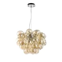 Promoție specială | Lustra rotunda cu inaltime reglabila din Sticla Auriu cu 8 becuri D50xH170cm Balbo
