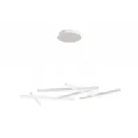 Lustra asimetrica cu inaltime reglabila din Aluminiu Alb cu LED L66x120xH120cm Line - Cumpără acum