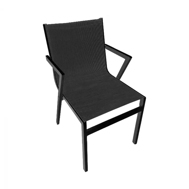 Promoție - Scaun din aluminiu, gri/negru, 50x61x85 cm