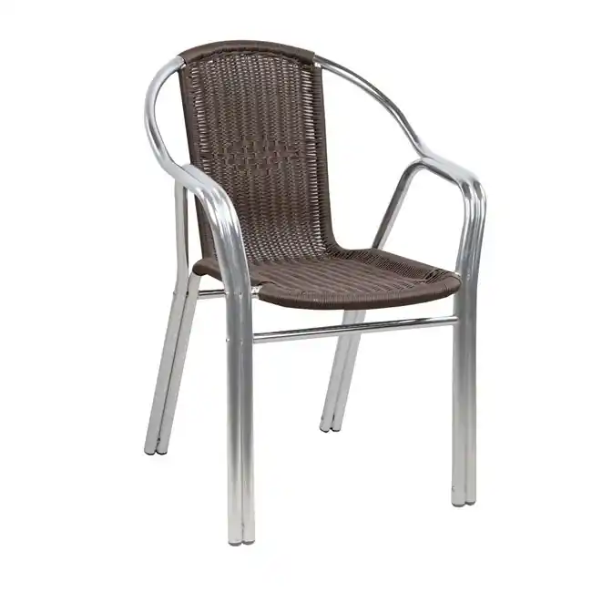 Scaun Noel, cadru dublu din aluminiu cu ratan, 56x60x75 cm | Stoc aproape epuizat