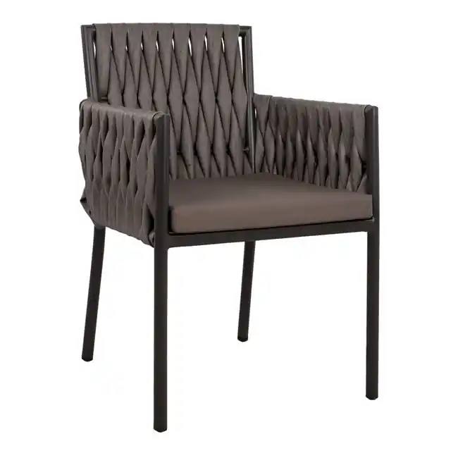 Produs recomandat | Fotoliu aluminiu/ratan, nuanta gri, 55x59x83 cm