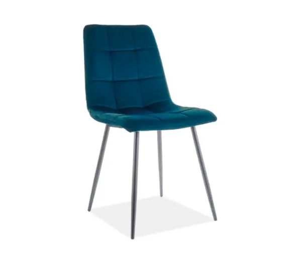 Scaun dining Mila, catifea, albastru - Disponibil acum