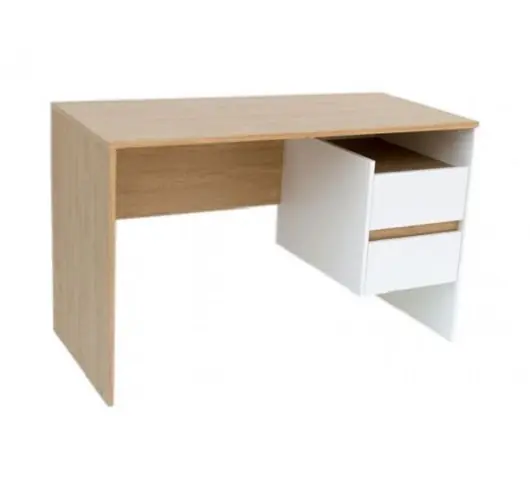 Preț promoțional | Birou HO - 2S cu 2 sertare, 120x55x75cm, stejar / alb