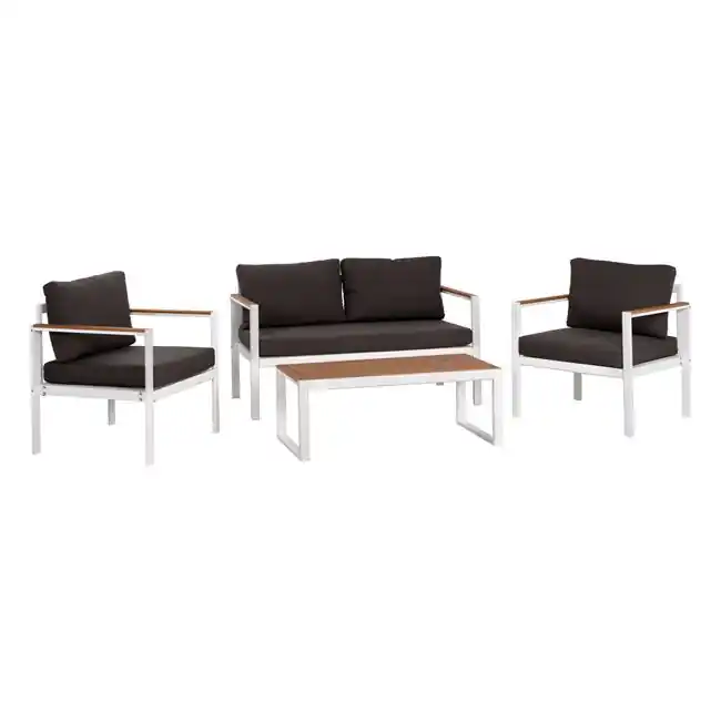 Set aluminiu exterior, 4 piese, Life, Alb-Gri | Promoție specială