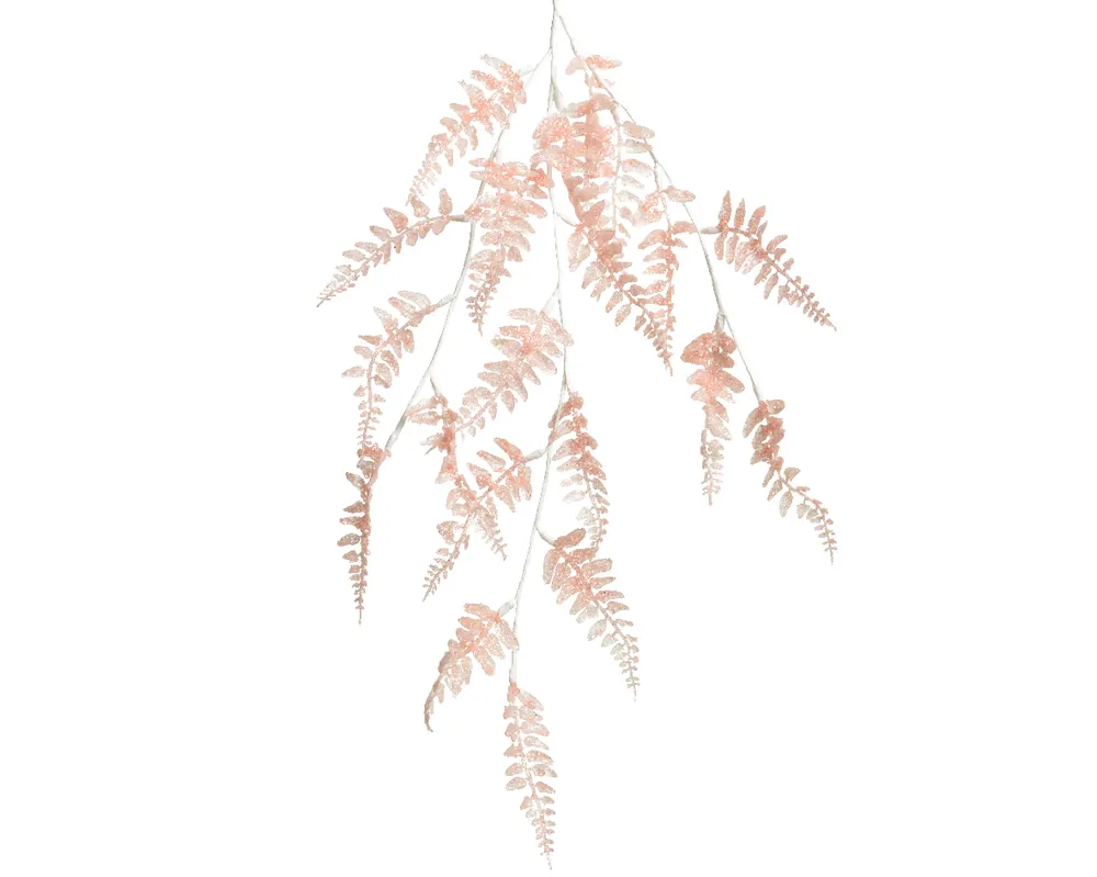Ofertă flash | Creanga artif feriga, sclipici, roz, 70 cm