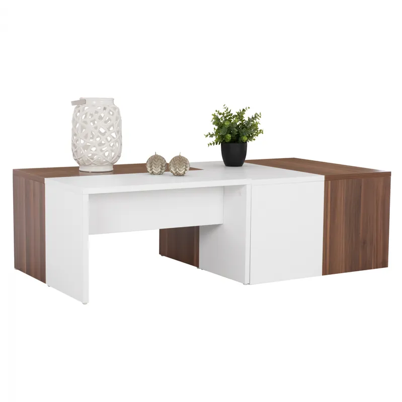 Masuta living Karsyn, nuanta nuc/alb, 120x60x35 cm - Produs lansat recent