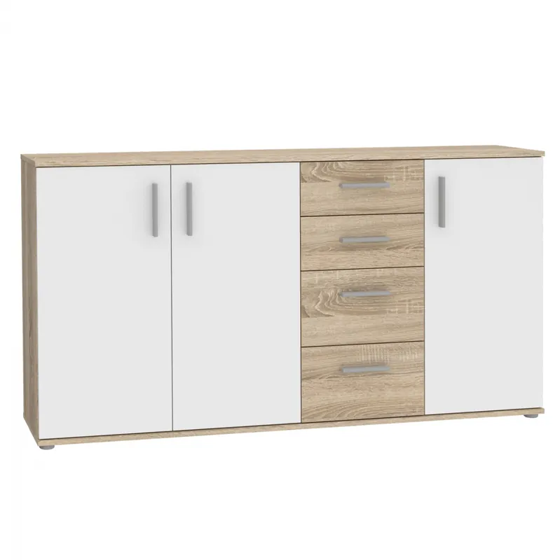 Produs popular | Comoda living, nuanta sonoma/alb, 159.3x31.4x81.7 cm