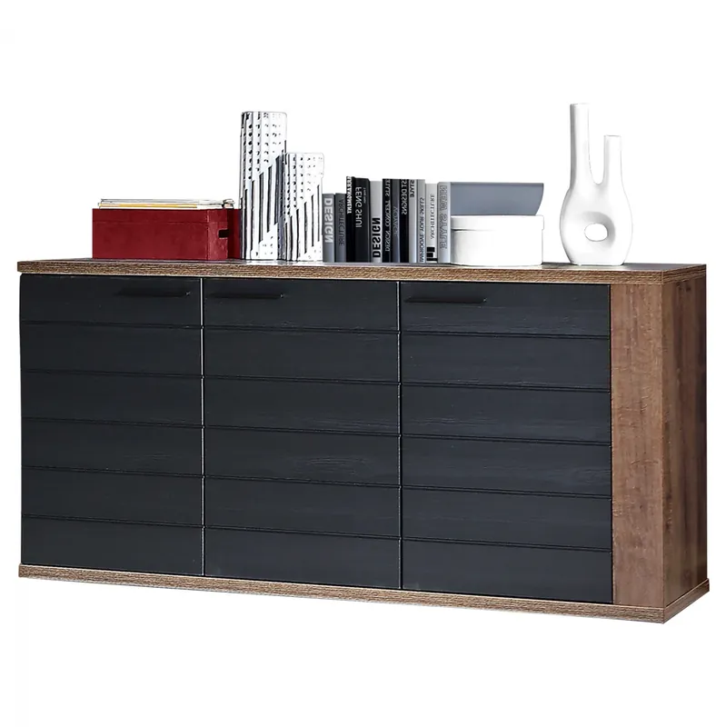 Ultimele produse | Comoda living Ryker, nuanta nuc/gri, 161,5x41,6x85,1 cm