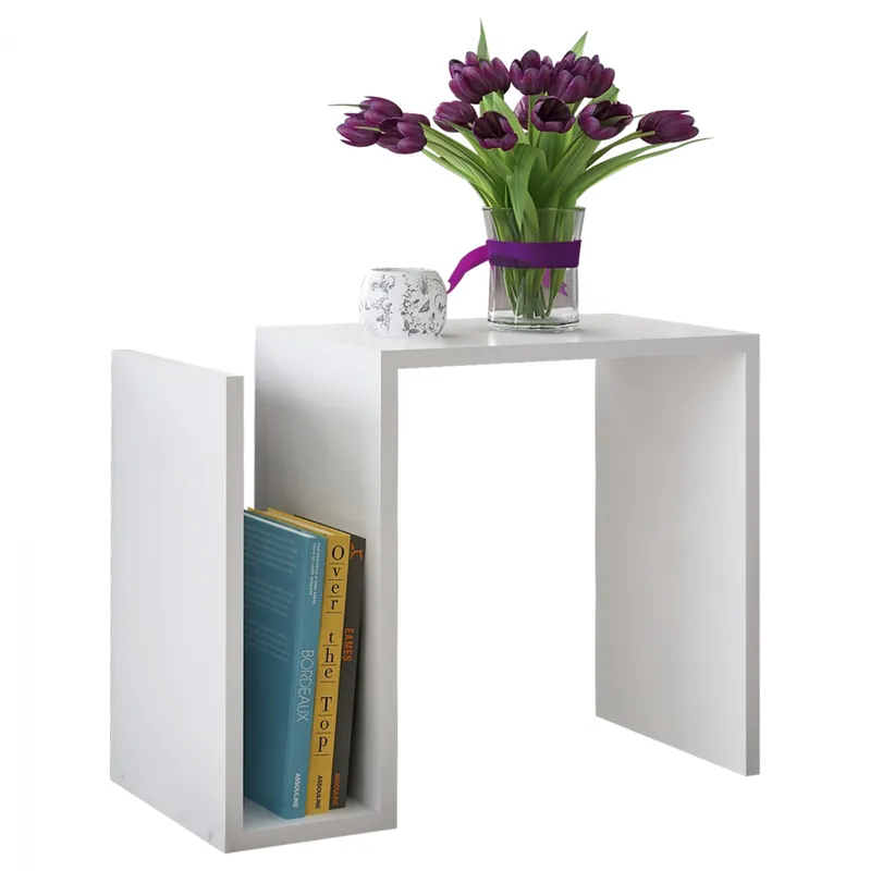 Produs vedetă - Masuta laterala, nuanta alba, 61,3x29,5x46,8 cm