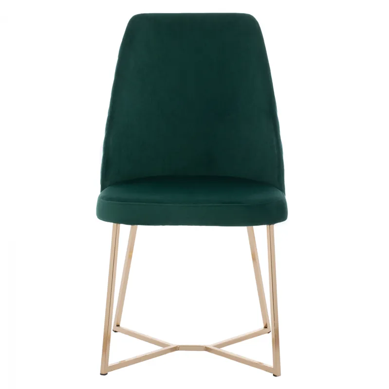 Scaun Rosalind, nuanta verde/auriu, 49x62x93 cm - Ofertă online