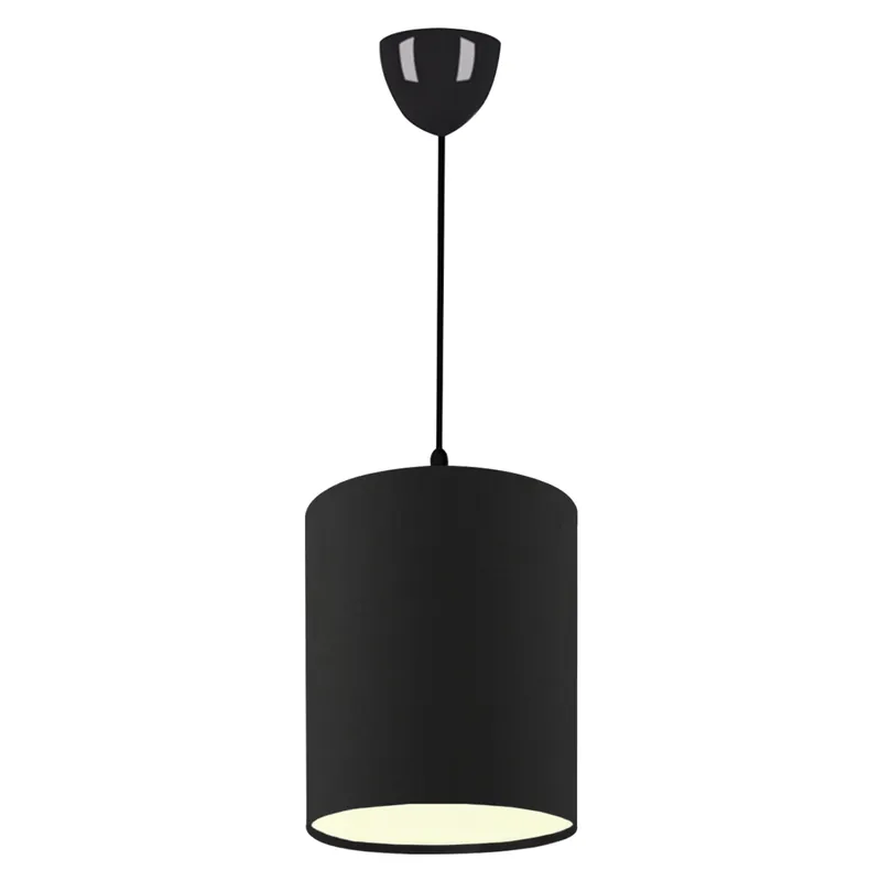 Lustra cu abajur din iuta, nuanta neagra, 70 cm | Produs vedetă