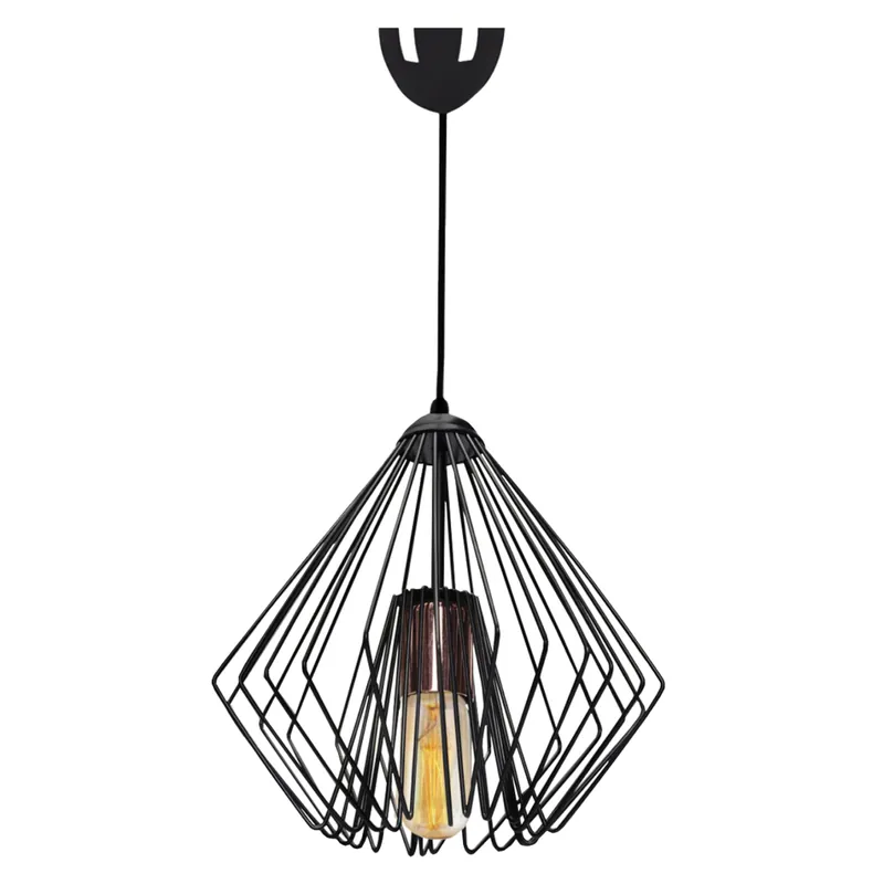 Ultimele zile | Pendul metalic E27, nuanta neagra, 80 cm