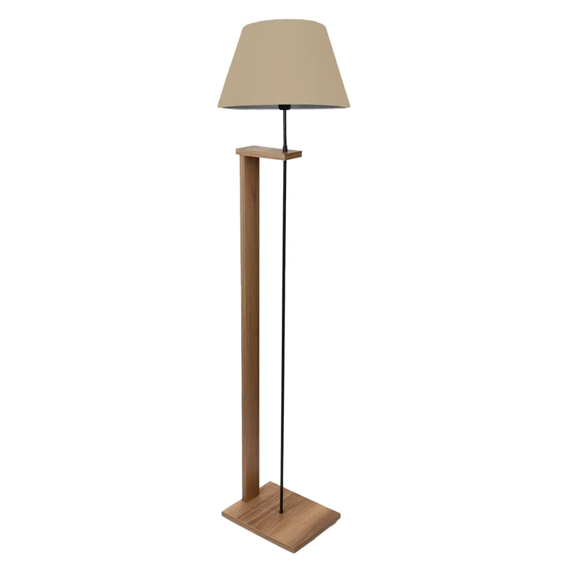 Recomandarea clienților | Lampa de podea metal/MDF, E27, nuanta negru/bej, 38x21x150 cm