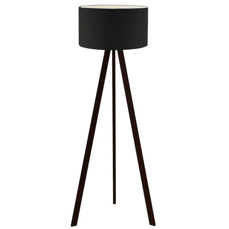 Lampa de podea cu trepied din MDF, E27, nuanta neagra, 21x38x140 cm | Super ofertă