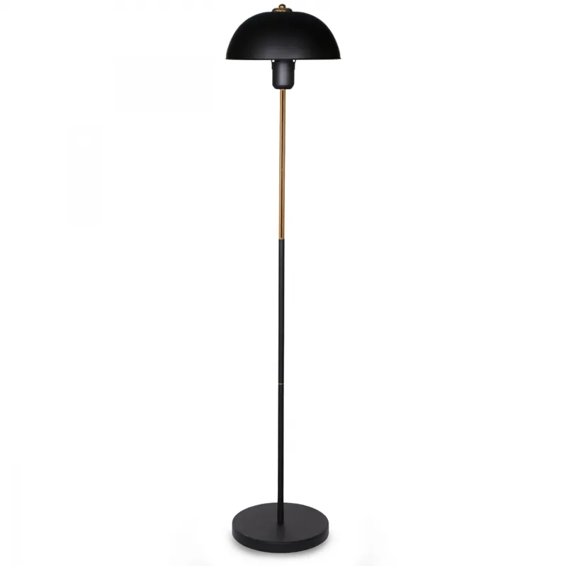 În topul vânzărilor - Lampa decorativa de podea cu stalp metalic, E27, nuanta negru/auriu, 12x23x140 cm