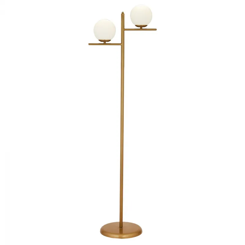 Preț special online | Lampa de podea cu 2 lumini, E27, nuanta auriu/alb, 30-50x15x158 cm