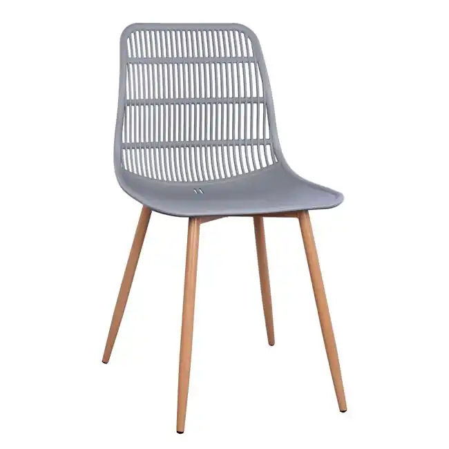 Scaun Giosseta, cadru metalic, gri/natur, 46x51x84 cm | Selecție de top