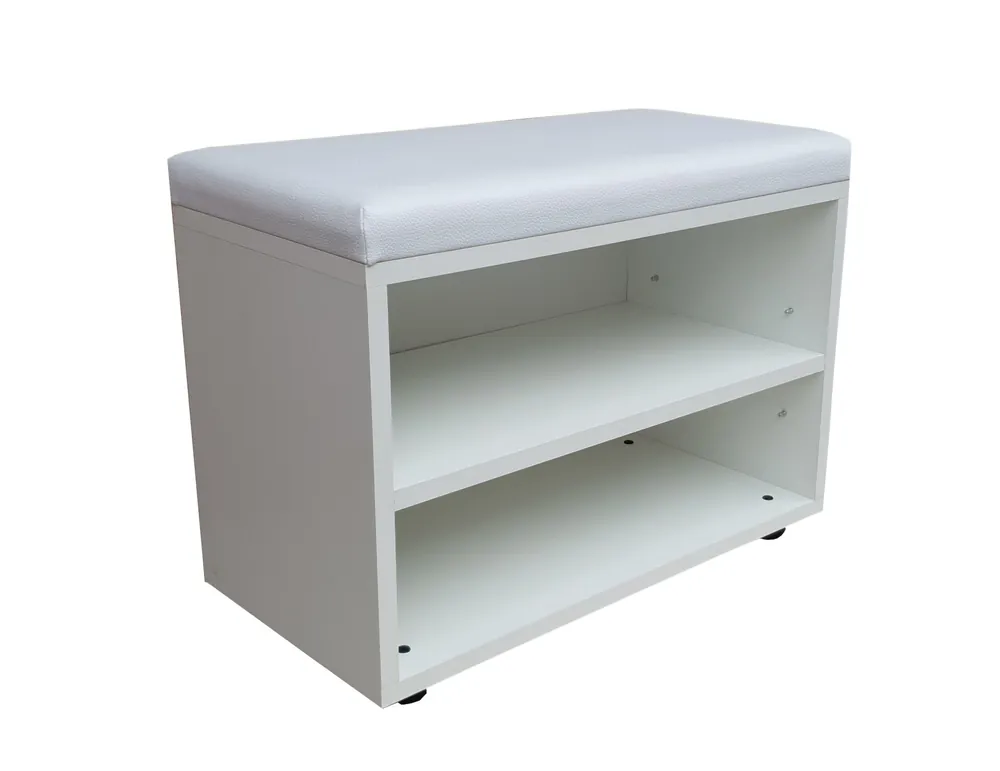 Doar azi | Pantofar tip taburet Andys, 60x30x45cm, alb