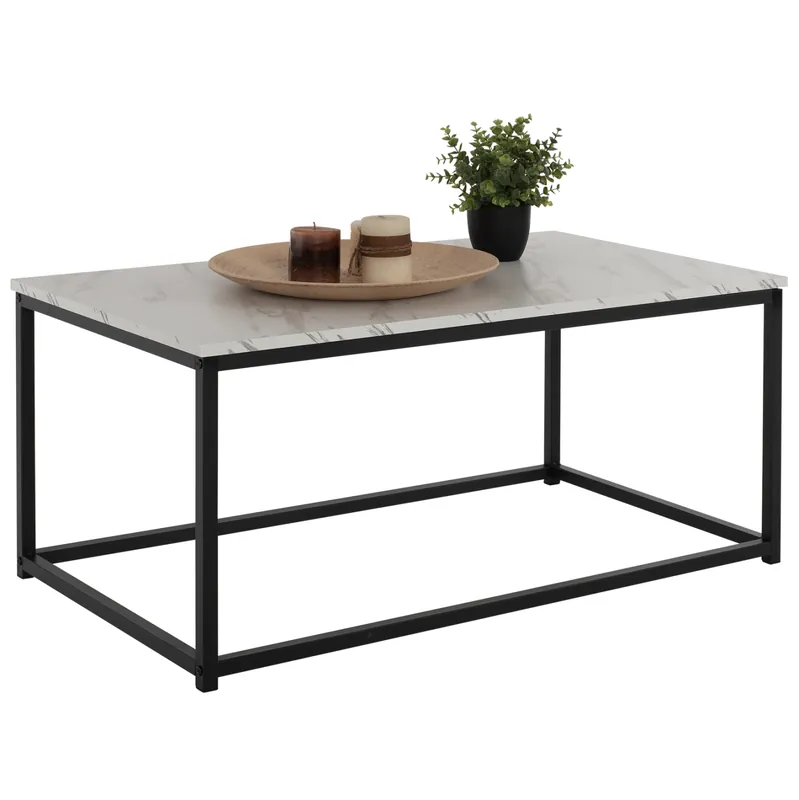 Plasează comanda acum | Masuta de cafea Saffron, aspect de marmura alba, 95x55x43 cm