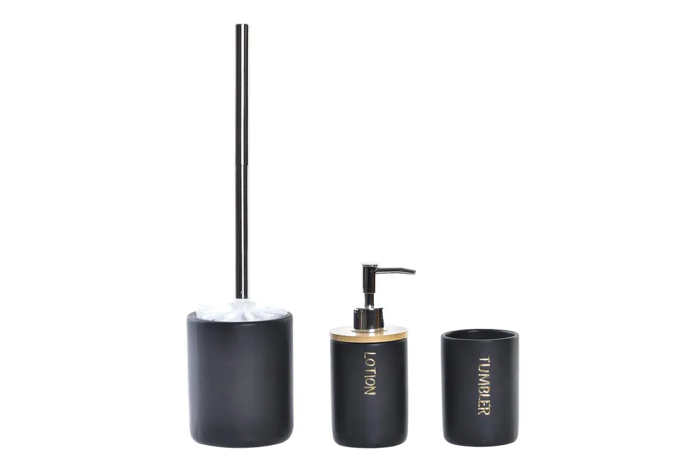 Direct din fabrică - Set 3 accesorii pentru baie, gri inchis