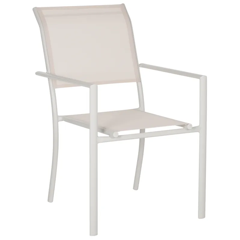 Cantități limitate | Scaun aluminiu/textil, alb, 55.5x67.5x86 cm