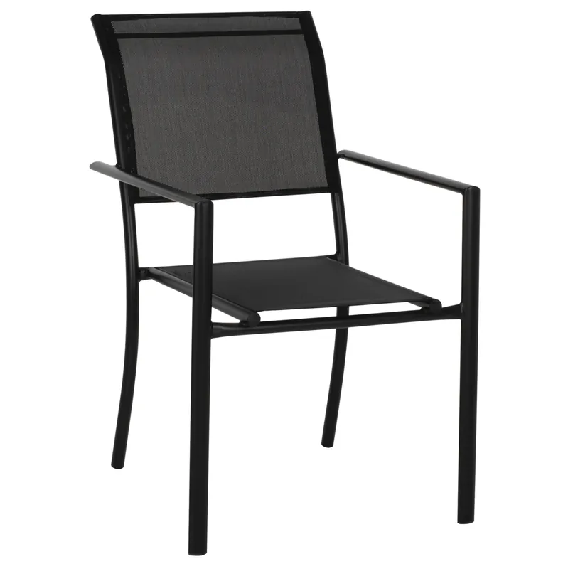 Scaun aluminiu/textil, negru, 55.5x67.5x86 cm - Profită de ofertă