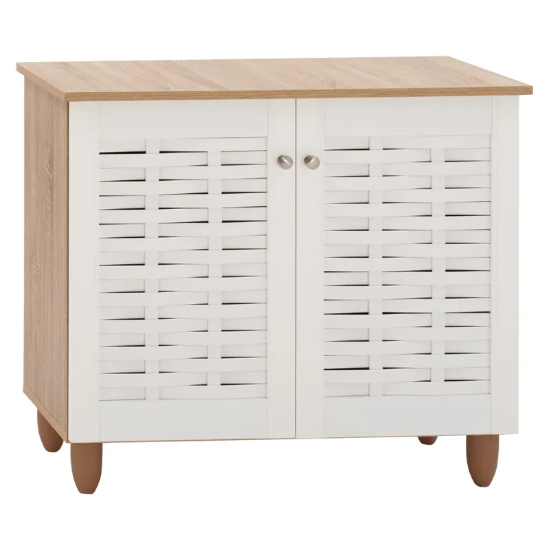 Selecție de top | Dulap pantofi, 2 usi, nuanta sonoma/alb, 77x34x67,5 cm
