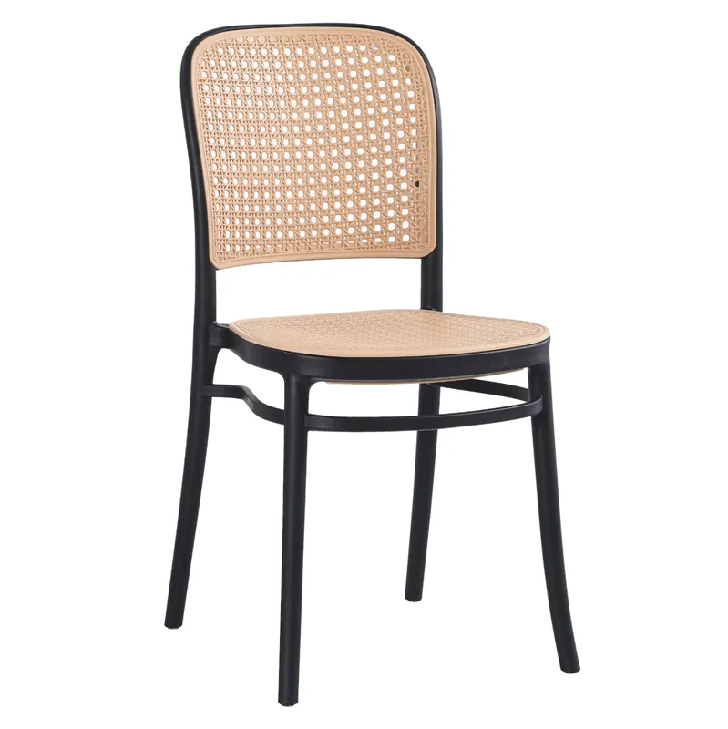 Oferta zilei - Scaun polipropilena, nuanta negru/bej, 41x49x102 cm
