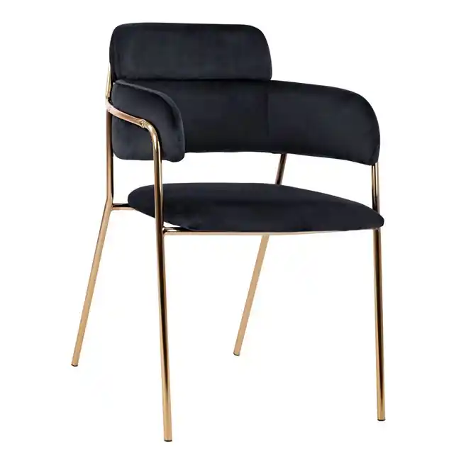Reducere | Fotoliu Kelso, nuanta negru/auriu, 52,5x52x80 cm