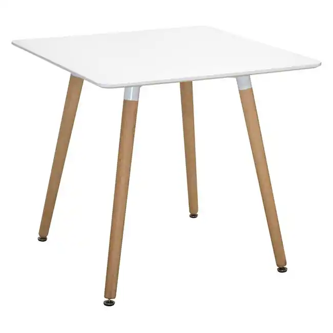 Produs popular | Masa fixa, MDF, nuanta alb/natur, 80x80x74 cm