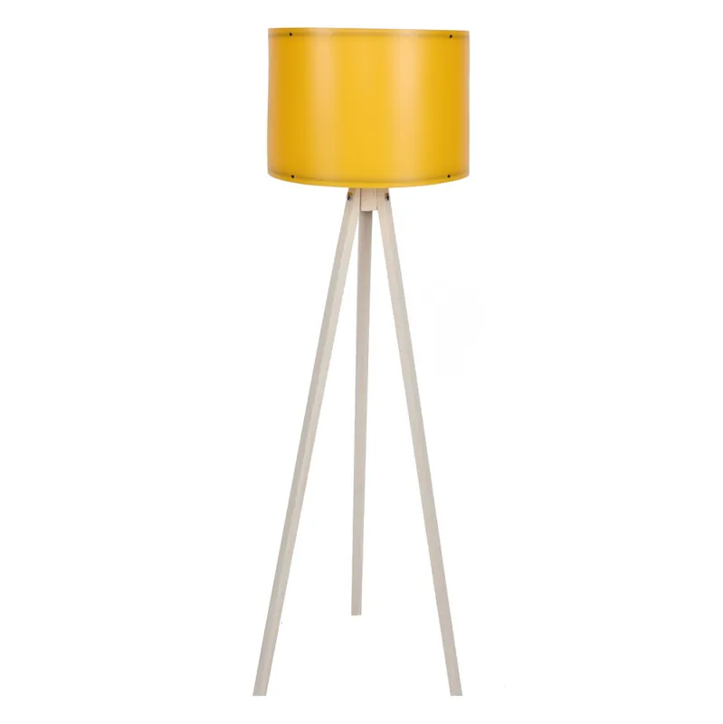 Lampa de podea, MDF, E27, nuanta ecru/crem, 38x145 cm - Bestseller