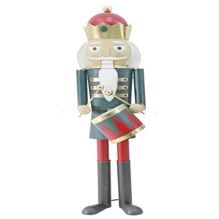 Figurină decorativă de Crăciun Spargator de Nuci din metal verde și roșu NUTCRACKER 44x50x175 cm - Preț excelent