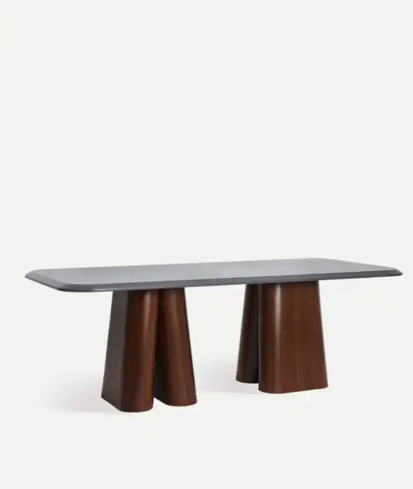 Masă de dining cu forme masive și finisaj elegant cu design contemporan Cava 220 x 96 x 76 cm - Comandă simplu