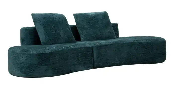 Preț promoțional | Canapea verde petrol din stofa bouclé pentru living sau HORECA Island Petrolio 238x92x78 cm