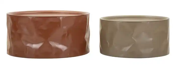 Set 2 masute cafea metalice rosu si alb pentru living sau HORECA Norimberga 62x30 cm 51x26 cm - Super preț