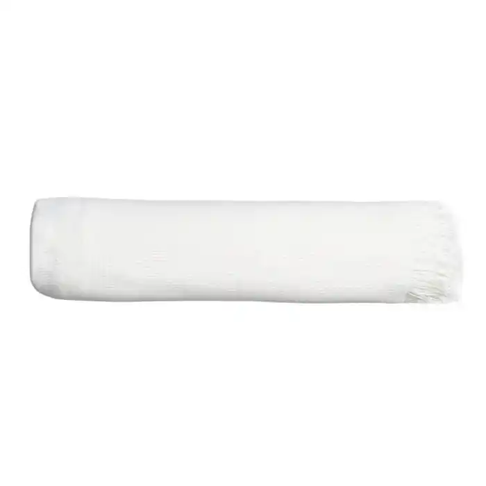 Cuvertură crem din bumbac cu textură simplă 200 x 260 cm - Comandă online