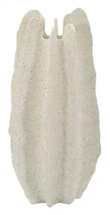 Nu rata oferta | Vază decorativă crem din rășină cu design sculptural Ester 23x50 cm