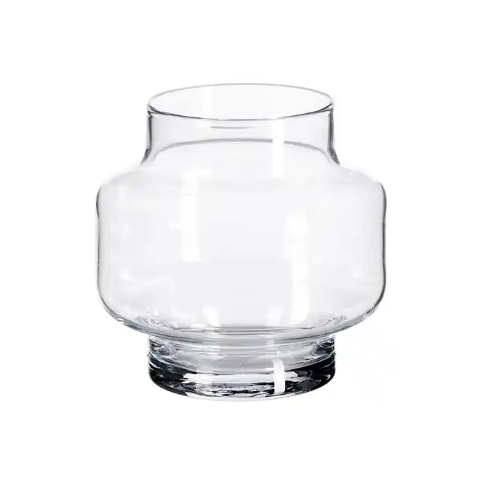 Set 2 vaze din sticlă transparentă cu formă rotundă și deschidere de 13 cm 20 x 20 x 19 cm | Profită acum