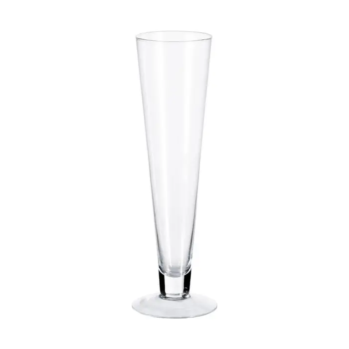 Produs nou | Set 2 vaze din sticlă transparentă cu formă conică și bază rotundă 11 x 11 x 40 cm