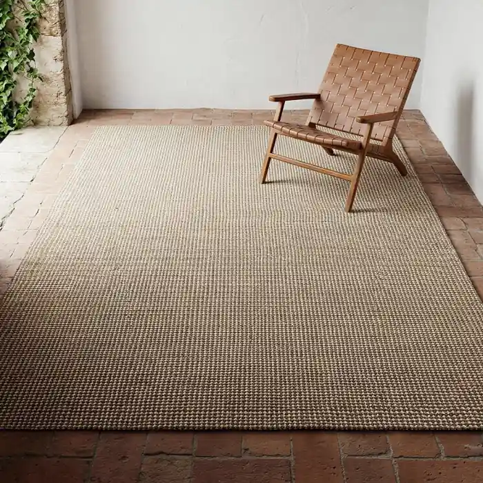 Covor bej din lână cu textură țesută manual și revers din bumbac Basilea 200 x 300 cm | Reducere suplimentară