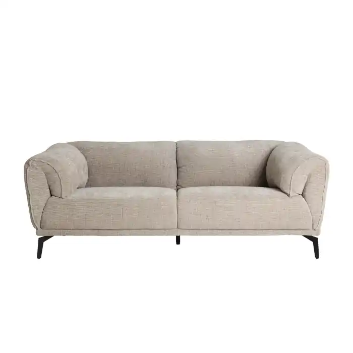 Alegerea clienților | Canapea 2 locuri din stofă nisip cu structură din lemn de eucalipt Argnou 200 x 92 x 78 cm