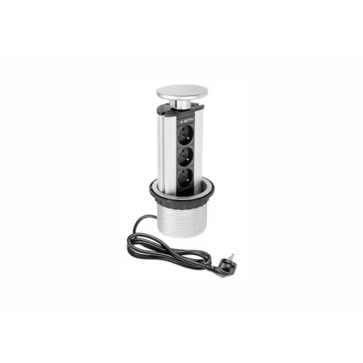 Noutate în catalog - Priza rotunda incastrabila 3xSchucko aluminiu GTV
