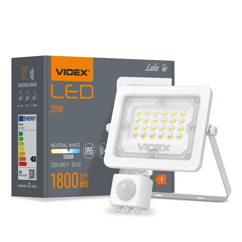 Proiector LED VIDEX-FLOOD-LED-PIR-LUCA-20W-NW | Preț special