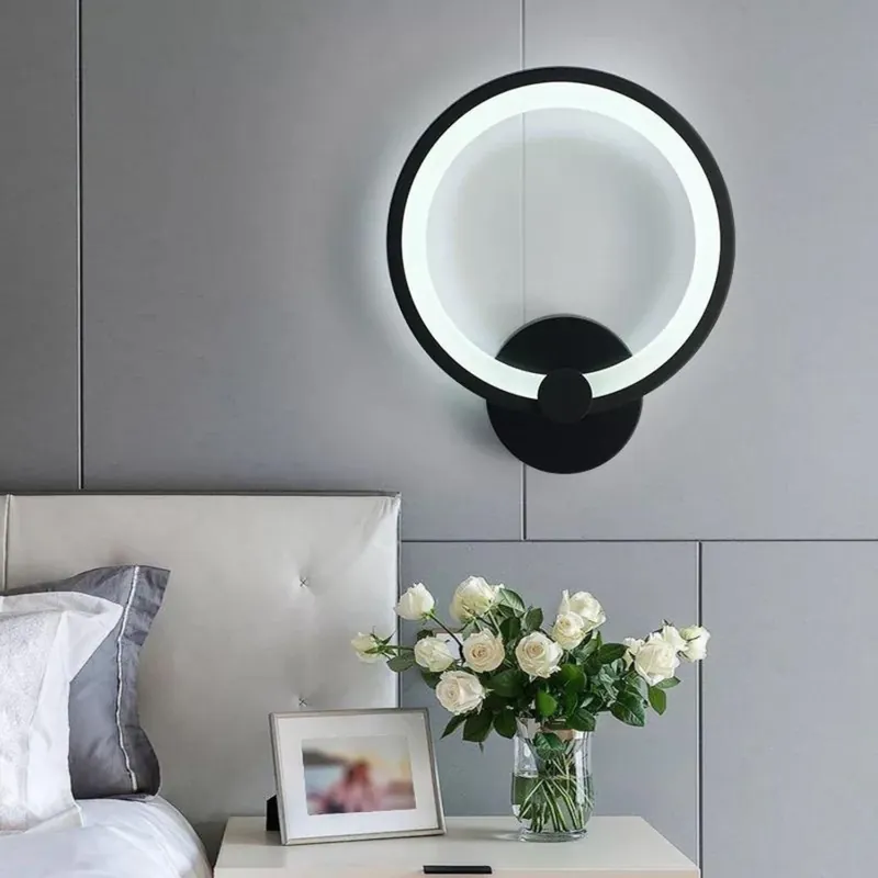 Aplica De Perete Rotunda, Neagra, Intensitatea Reglabila, 11W | Top vânzări