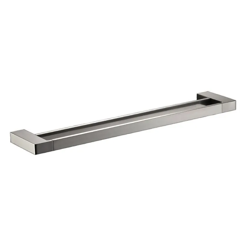 Promoție specială | Suport de prosop dublu Minimal Shelf, din alama, cu 2 braturi fixe,gri - Baie > Accesorii baie