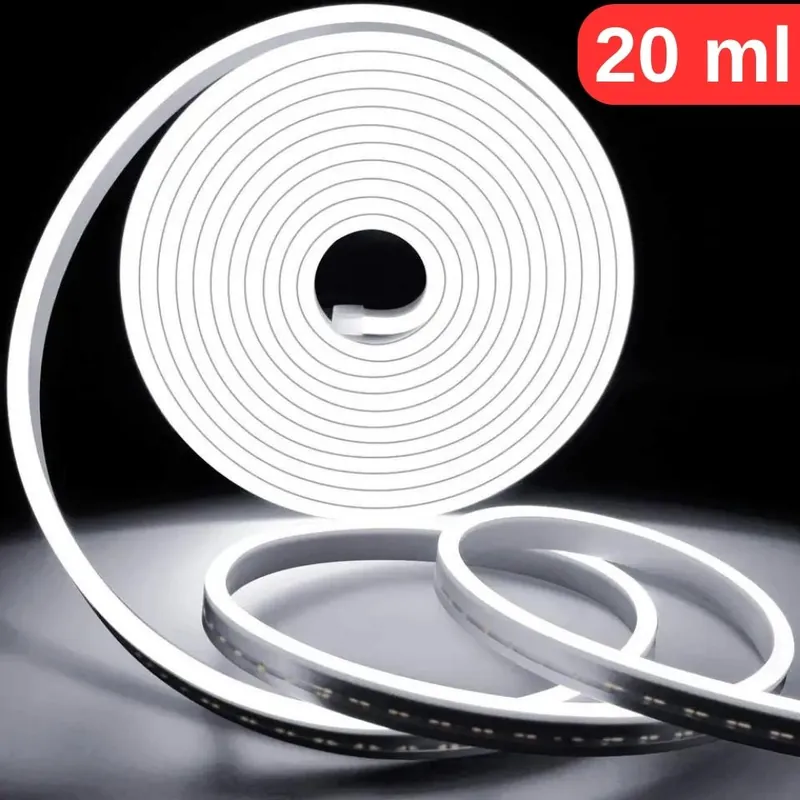 Noutate în catalog - Furtun Led Luminos Neon Flex Slim 20M, Lumina Alb Rece 6400K, IP65 - Banda led > Benzi LED 220V