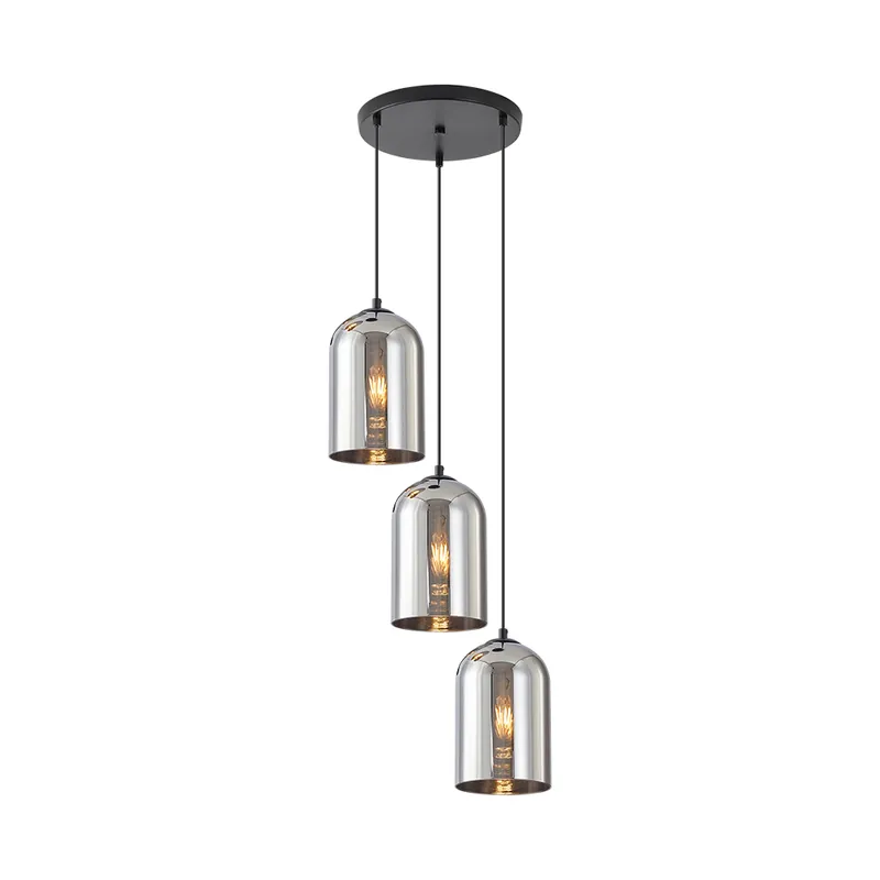 Lustra suspendata S004R-3H-3xE27, glob Fume, E27 max 3x23W - Lustre LED > Lustre living | Lansare recentă