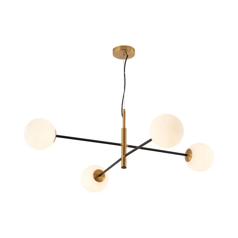 Produs nou - Lustra suspendata S012R-4H-4xG9, globuri rotunde sticla, max 4x10W - Lustre LED > Lustre living