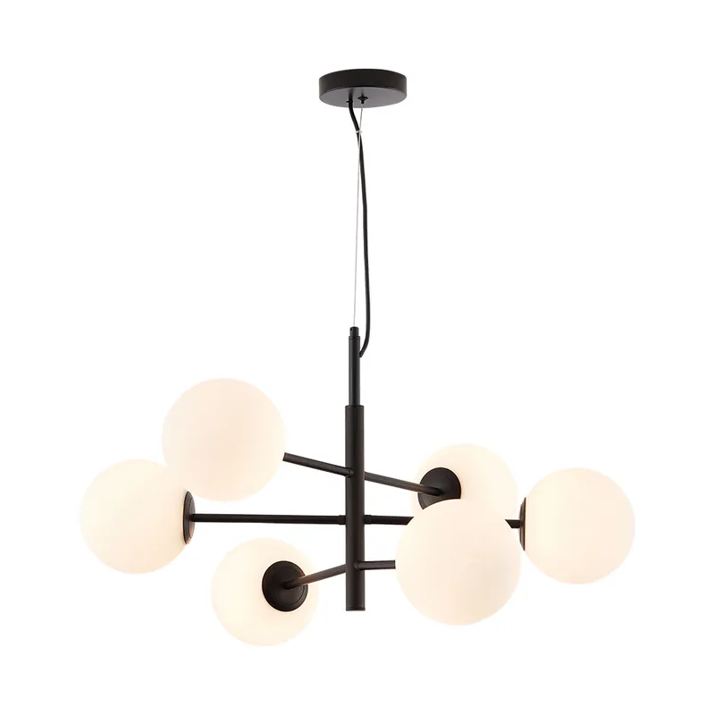 Produs apreciat | Lustra suspendata S012C-6H-6xG9, globuri rotunde sticla, max 6x10W - Lustre LED > Lustre living